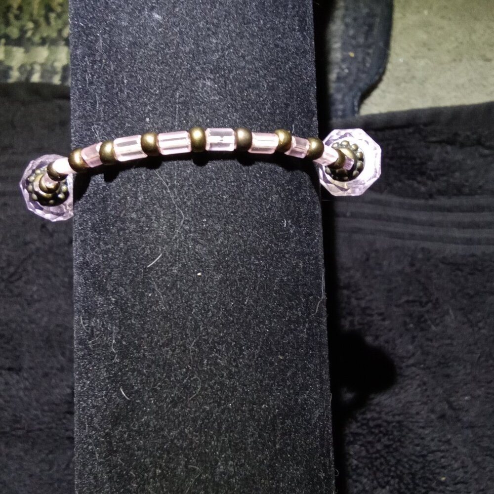 Vintage Hand Craft Pink Cross Bracelet - Picture 3 of 6